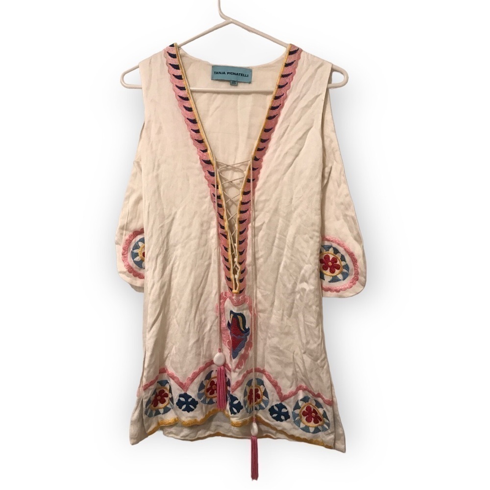 Women’s beige floral sleeveless top size XS